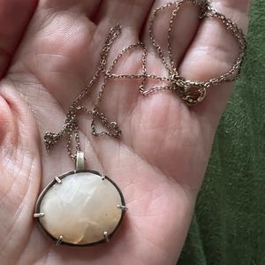 Pendant necklace custom double sided stone setting - natural evil eye